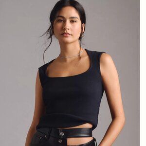 Maeve Square-Neck Tank Black S New With Tag